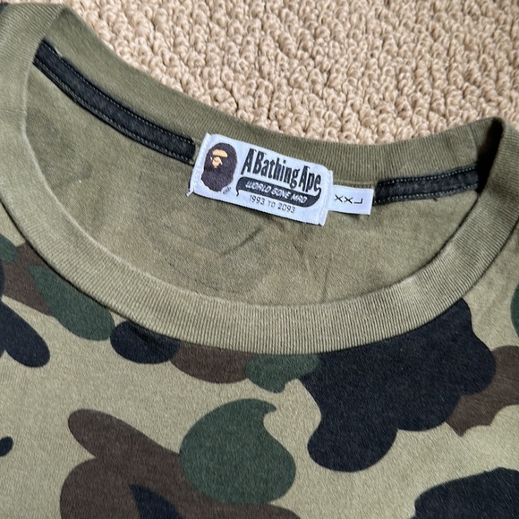 BAPE A Bathing Ape 1st camo college tee Men's size XXL - Picture 4 of 5